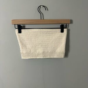 Garage Cream Crochet Tube Top